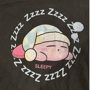 M & O  "Sleepy" Black Short Sleeve T-Shirt Size L